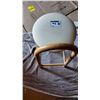 Image 3 : Wooden Bar Stool with Cushioned Seat and Rounded Backrest