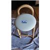 Image 4 : Wooden Bar Stool with Cushioned Seat and Rounded Backrest