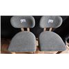 Image 3 : Two Upholstered Dining Chairs with Wooden Legs