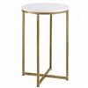 Image 1 : Round Side Table-Marble Gold
