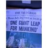 Image 2 : THE TELEGRAM NEWSPAPER PAPER FRONT PAGE 'ONE GIANT LEAP FOR MANKIND' HEADLINE JULY 21 1969