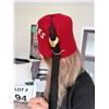 Image 1 : SHRINERS FEZ HAT FELT RHINESTONE "RUMES" LETTERING WITH BLACK TASSELS