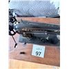 Image 3 : SINGER TREADLE SEWING MACHINE CAST IRON WOOD CABINET WITH GOLD DECALS