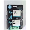 Image 1 : UNOPENED HP 62 INK CARTRIDGE SET TRI-COLOR AND BLACK ORIGINAL HP INK