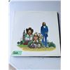 Image 1 : VINYL RECORD  ILLUSTRATED ALBUM COVER WITH THREE FIGURES AND CITY LANDMARKS