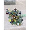 Image 1 : VINTAGE MARBLES UNKNOWN GLASS MIXED COLORS INCLUDING STEELIES AND SWIRLS
