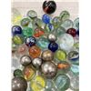 Image 3 : VINTAGE MARBLES UNKNOWN GLASS MIXED COLORS INCLUDING STEELIES AND SWIRLS
