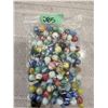 Image 1 : VINTAGE MARBLES UNKNOWN GLASS MIXED STYLES BULK LOT IN ZIP BAG