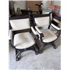 Image 1 : RENAISSANCE REVIVAL  ARMCHAIRS  CARVED WOOD UPHOLSTERED SEAT AND BACK PAIR
