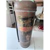 Image 3 : VINTAGE FIRE EXTINGUISHER PHOMONE METAL CYLINDER WITH RED CARRY HANDLE