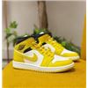 Image 1 : Nike WMNS Air Jordan 1 Mid (White/Vivid Sulfur-Black)