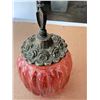 Image 3 : VINTAGE CRANBERRY RED GLASS VESSEL WITH LID