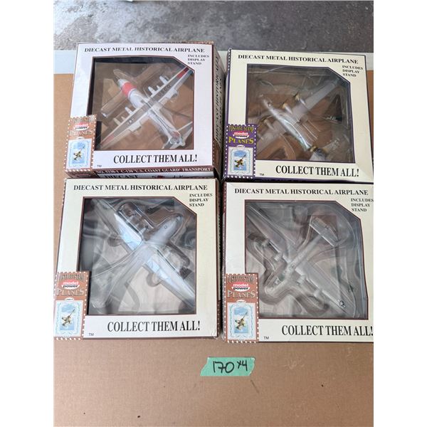 GROUP OF 4 DIECAST METAL HISTORICAL AIRPLANE MODELS  BRAND NEW