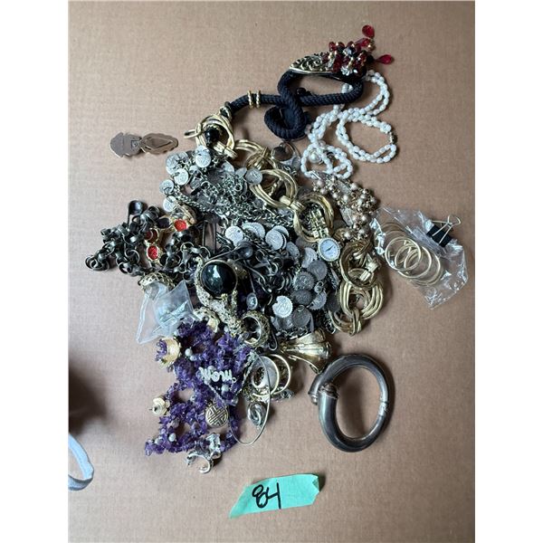 MIXED LOT OF COSTUME JEWELRY BRACELETS NECKLACES CHARMS AND WATCH