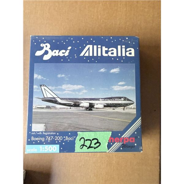 HERPA WINGS ALITALIA BACI BOEING 747-200 1:500 DIECAST MODEL AIRPLANE