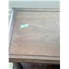 Image 2 : WOOD CONSOLE TABLE WITH CARVED DOORS