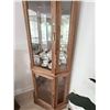 Image 2 : CORNER GLASS DISPLAY CORNER CABINET WITH WOOD FRAME