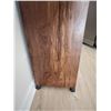 Image 3 : MCM BAR CART WOOD CABINET WITH WOVEN PANEL DOORS