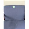 Image 2 : PAIR BLUE UPHOLSTERED ARMCHAIR WITH WOOD ARMS