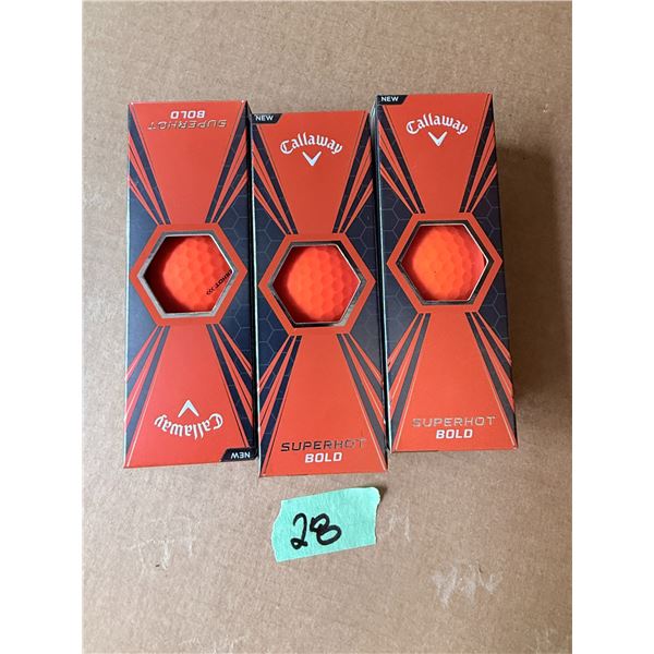 CALLAWAY SUPERHOT BOLD GOLF BALLS (3 BOXES) BRAND NEW