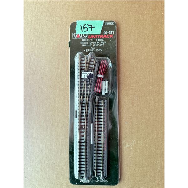KATO UNITRACK ELECTRIC TURNOUT #4 RIGHT N-GAUGE MODEL TRAIN TRACK