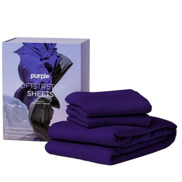 Purple Soft Stretch Sheets (Deep Purple) Size- Twin/Twin XL
