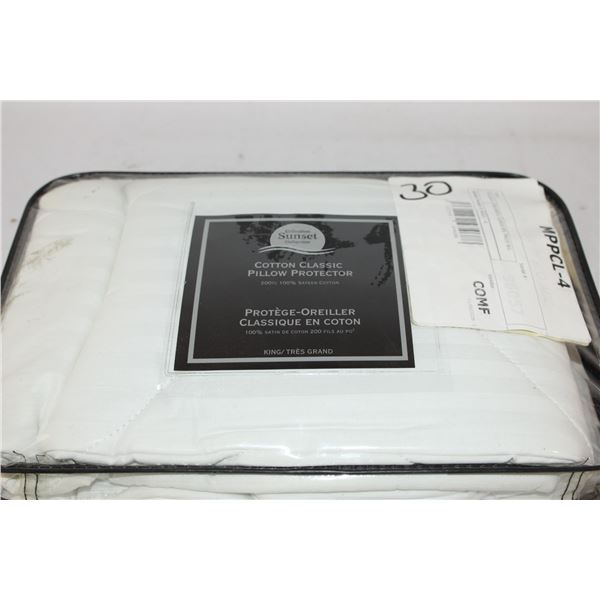 Sunset Collection's Cotton Classic Pillow Protector (White) Size- King