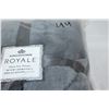 Image 2 : Kingsdown Royale Faux Fur Throw (Blue) Size- 50" X 70" (127cm X 178cm)