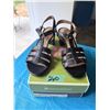 Image 1 : NATURALIZER PRIYA  BLACK LEATHER DRESS SANDALS  SIZE 6.5