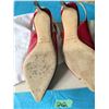 Image 5 : AUTHENTIC JIMMY CHOO LONDON RED PATENT LEATHER SLINGBACK PUMPS SIZE 37