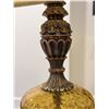Image 2 : PAIR OF VINTAGE HOLLYWOOD/REGENCY/MCM/ AMBER GLASS TABLE LAMPS