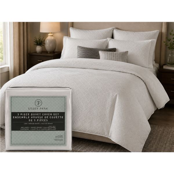 Essex Park 3-Piece Duvet Cover Set - White