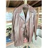 Image 1 : VINTAGE BROWN FUR-LINED LEATHER COAT SIZE MEDIUM