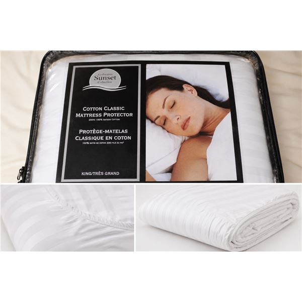 Sunset Cotton Classic Mattress Protector - White