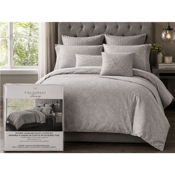 Fieldcrest Luxury Duvet Set - Light Grey