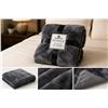 Image 1 : Kingsdown Royale Plush Throw - Charcoal Grey