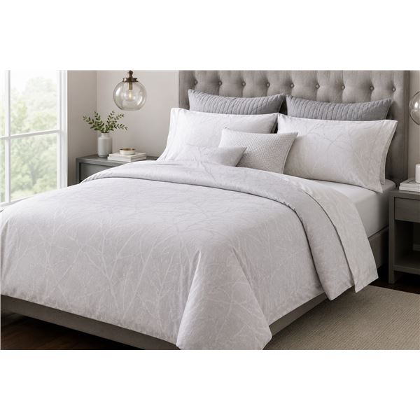 Fieldcrest Luxury Duvet Cover Set - Light Grey
