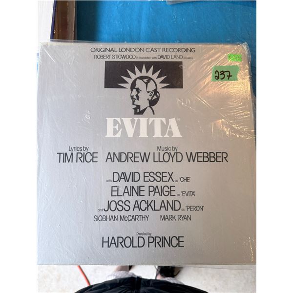 EVITA ORIGINAL LONDON CAST RECORDING VINYL RECORD