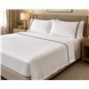 Image 1 : Hotel Collection White Sheet Set with Black Stripe – King Size