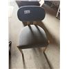 Image 2 : Grey Upholstered Dining Chair with Natural Wood Frame