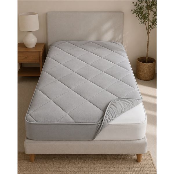 Renew Bamboo Charcoal Ultra-Plush Mattress Pad – Grey – Twin XL