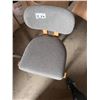 Image 2 : Grey Upholstered Dining Chair with Natural Wood Frame