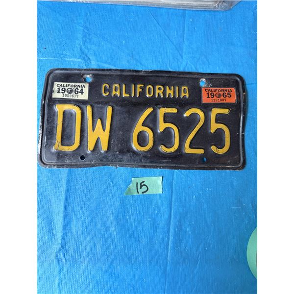 VINTAGE RARE 1964/1965 CALIFORNIA LICENSE PLATE