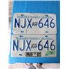 Image 1 : BC 1992 2 LICENSE PLATE PAIR