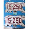 Image 1 : NORTHWEST TERRITORIES 1977 2 LICENSE PLATE PAIR