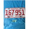 Image 1 : BRITISH COLUMBIA LICENSE PLATE 1967