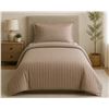 Image 1 : Sunset 320 Luxury Weave Duvet Cover Set – Taupe – Twin Size