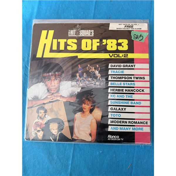 THE HIT SQUAD HITS OF '83 VOL. 2 VINYL RECORD
