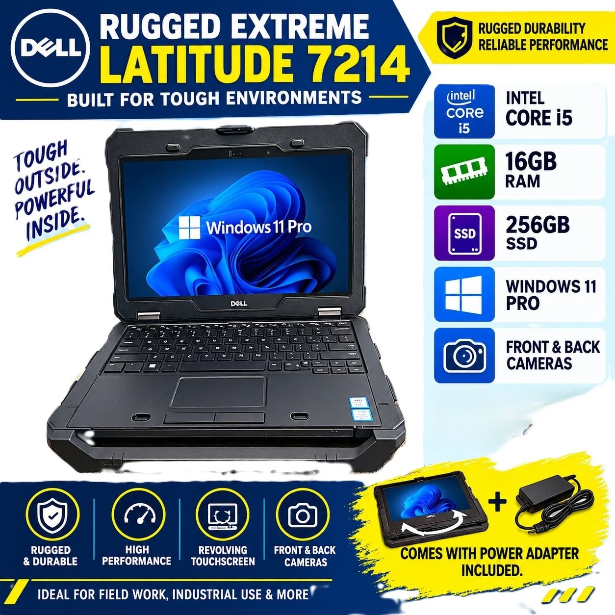 344 - DELL RUGGED EXTREME LAPTOP LATITUDE 7214 - Kastner Auctions