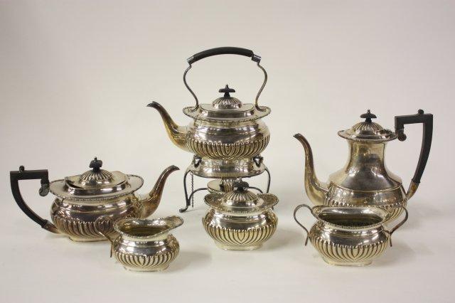 6 Pc Sheffield Silver Plated Tea Coffee Set Sheffield Silver Plated Tea Coffee Set Loading Zoom